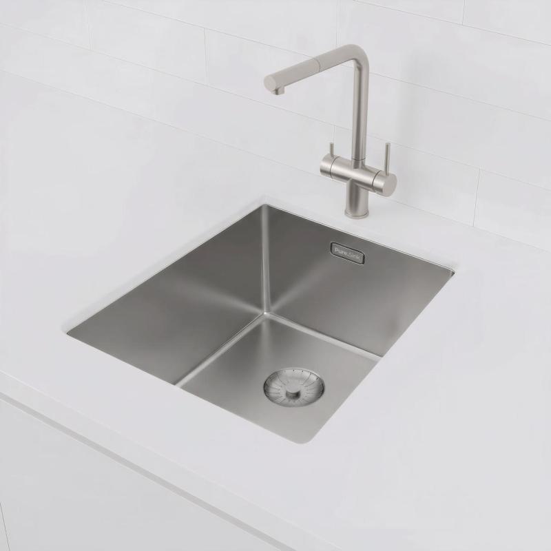Pure.Sink Prestige stainless steel sink 34x40 cm 10mm radius undermount, flush mount, and top mount PPG3440-02