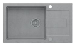 Quadri Sutton XL grey granite inset sink with reversible drainer 78x45cm with grey plug 1208967576