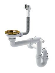 Quadri Oxford gold drain set for sink including overflow gold 1208967592