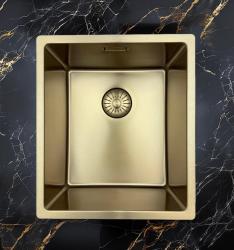 Pure.Sink Prestige sink 34x40 cm PVD Gold 10mm radius undermount, flush mount, and top mount PPG3440-60