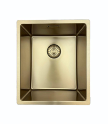 Pure.Sink Prestige sink 34x40 cm PVD Gold 10mm radius undermount, flush mount, and top mount PPG3440-60