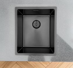 Pure.Sink Prestige sink PVD gun metal 34x40cm 10mm radius undermount,flush mount,topmount PPG3440-61