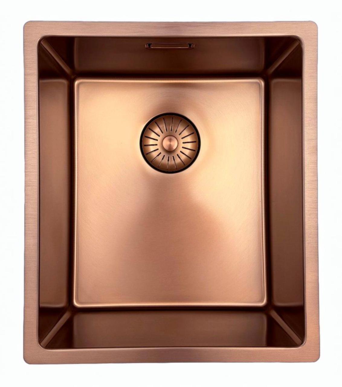 Pure.Sink Prestige sink 34x40 cm PVD Copper 10mm radius undermount, flush mount, and top mount PPG3440-62