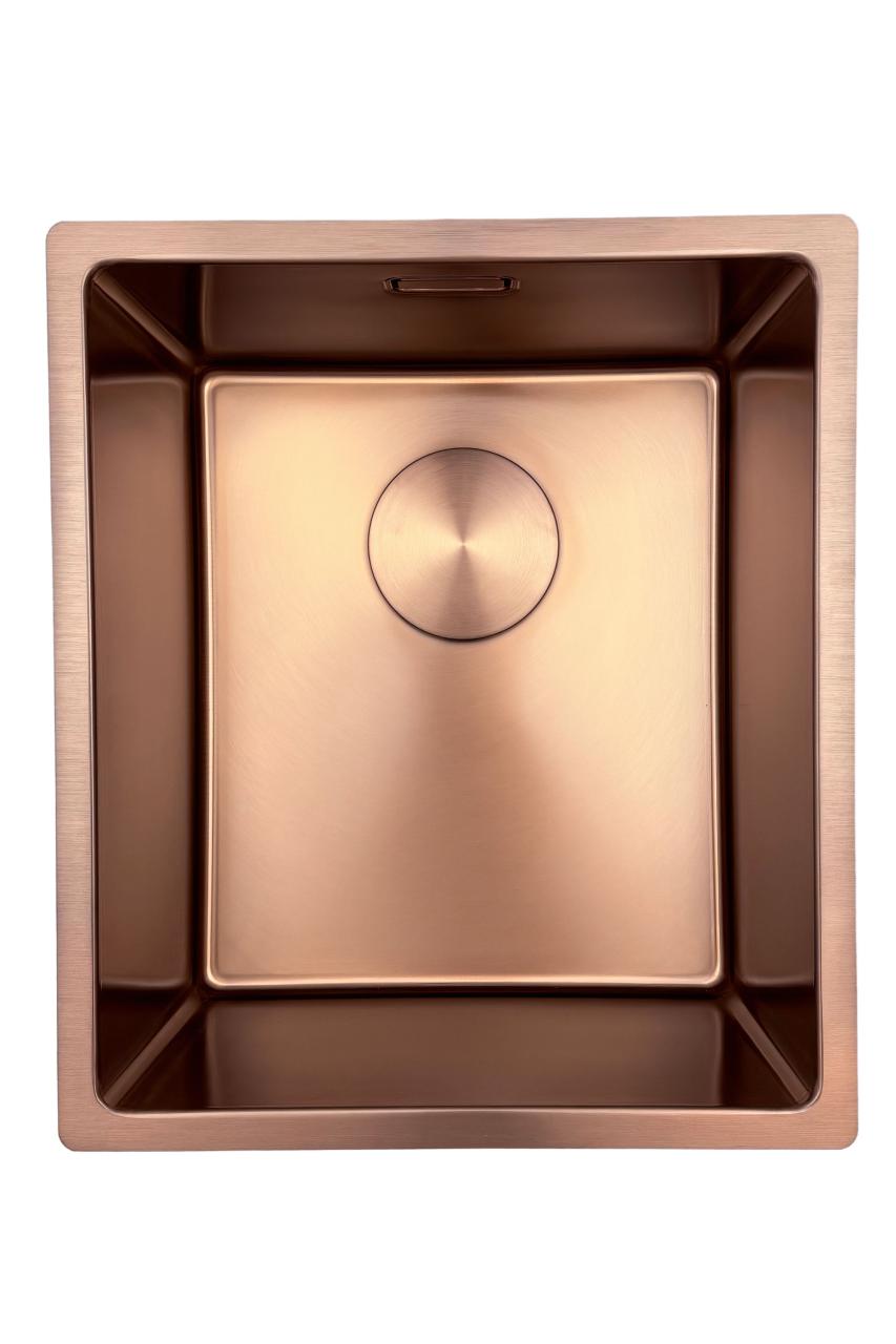 Pure.Sink Prestige sink 34x40 cm PVD Copper 10mm radius undermount, flush mount, and top mount PPG3440-62