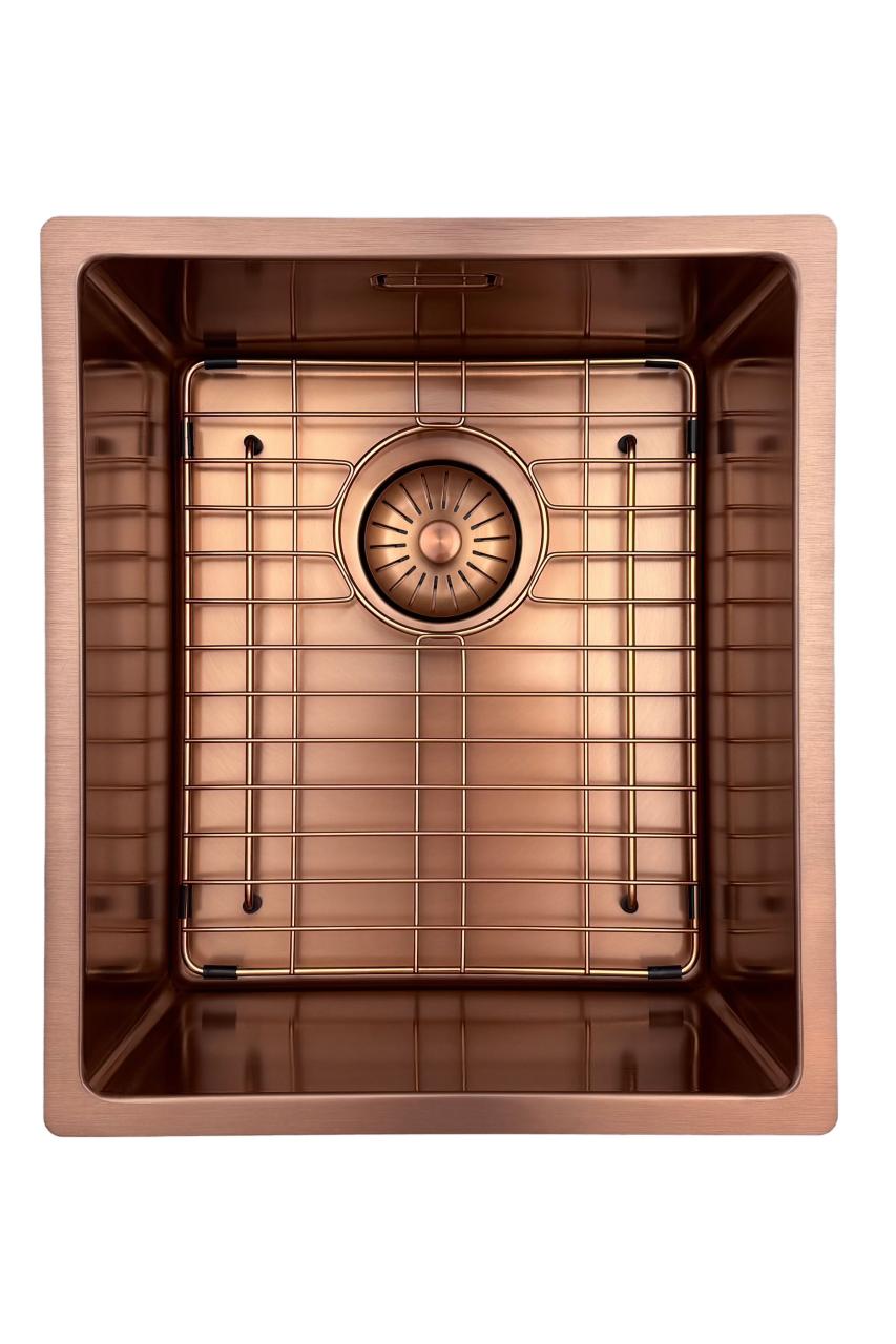 Pure.Sink Prestige sink 34x40 cm PVD Copper 10mm radius undermount, flush mount, and top mount PPG3440-62