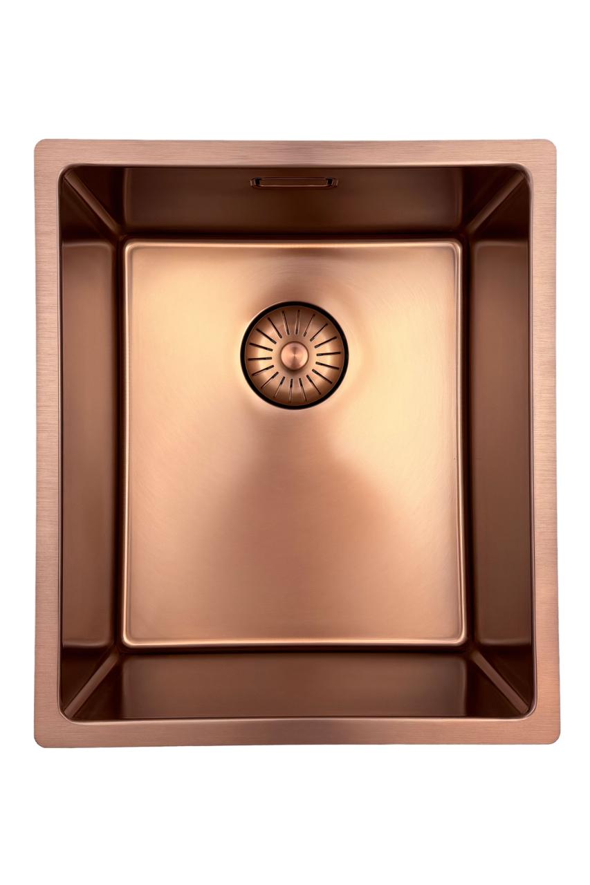 Pure.Sink Prestige sink 34x40 cm PVD Copper 10mm radius undermount, flush mount, and top mount PPG3440-62