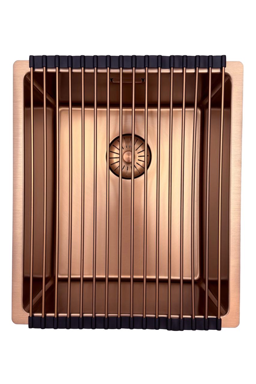 Pure.Sink Prestige sink 34x40 cm PVD Copper 10mm radius undermount, flush mount, and top mount PPG3440-62