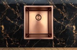 Pure.Sink Prestige sink 34x40 cm PVD Copper 10mm radius undermount, flush mount, and top mount PPG3440-62