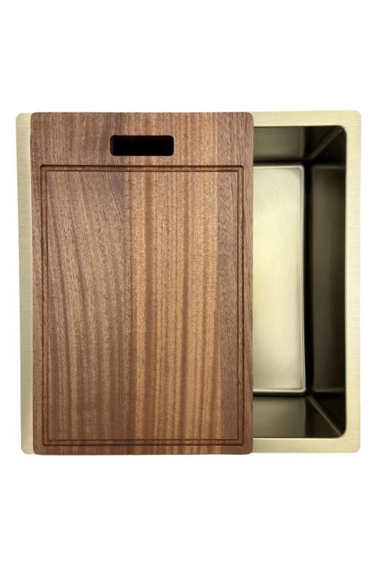 Pure.Sink Prestige sink 40x40 cm PVD Gold 10mm radius undermount, flush mount, and top mount PPG4040-60