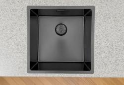 Pure.Sink Prestige sink 40x40cm PVD Gun Metal 10mm radius undermount,flush mount,topmount PPG4040-61