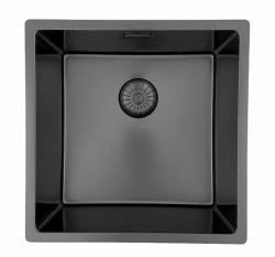 Pure.Sink Prestige sink 40x40cm PVD Gun Metal 10mm radius undermount,flush mount,topmount PPG4040-61