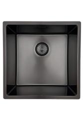 Pure.Sink Prestige sink 40x40cm PVD Gun Metal 10mm radius undermount,flush mount,topmount PPG4040-61