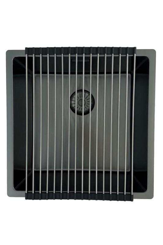 Pure.Sink Prestige sink 40x40cm PVD Gun Metal 10mm radius undermount,flush mount,topmount PPG4040-61