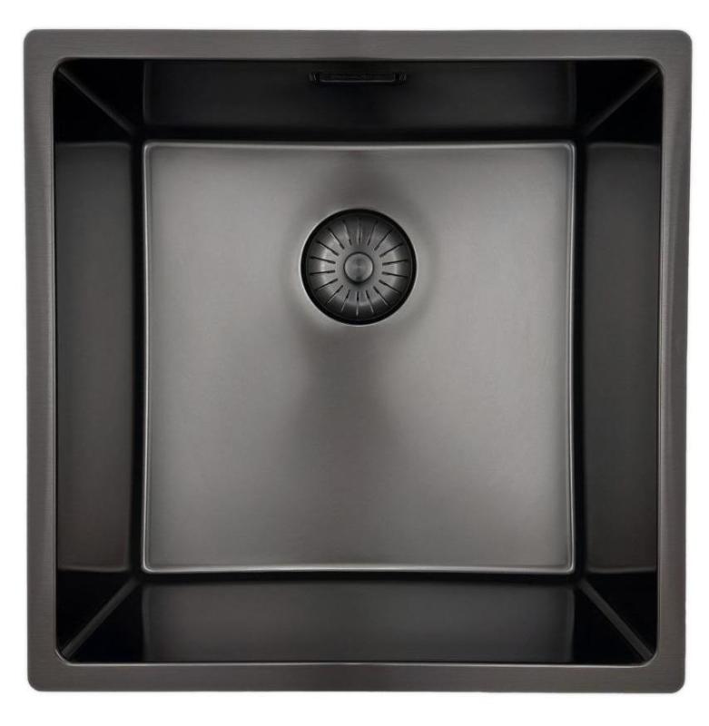 Pure.Sink Prestige sink 40x40cm PVD Gun Metal 10mm radius undermount,flush mount,topmount PPG4040-61