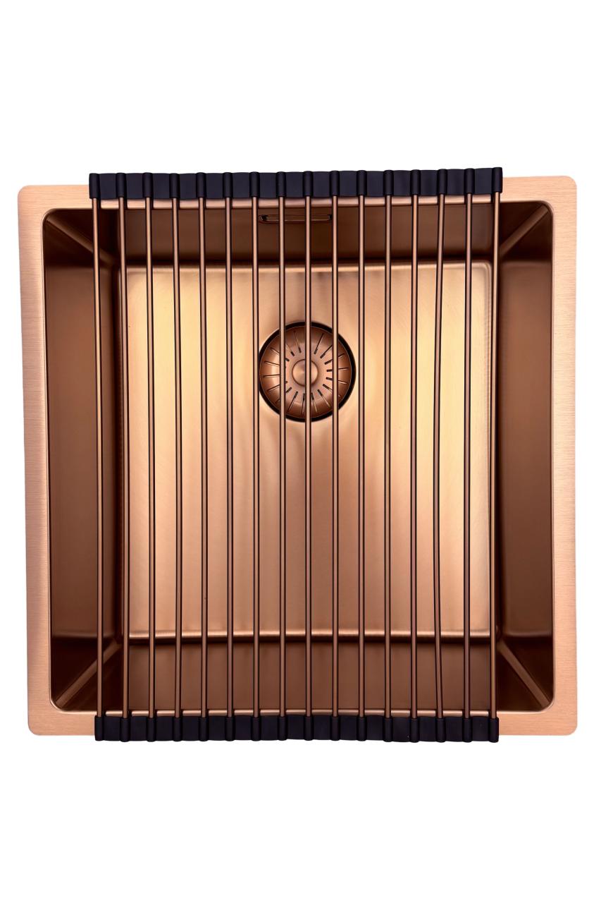 Pure.Sink Prestige sink 40x40 cm PVD Copper 10mm radius undermount, flush mount, and surface mount PPG4040-62