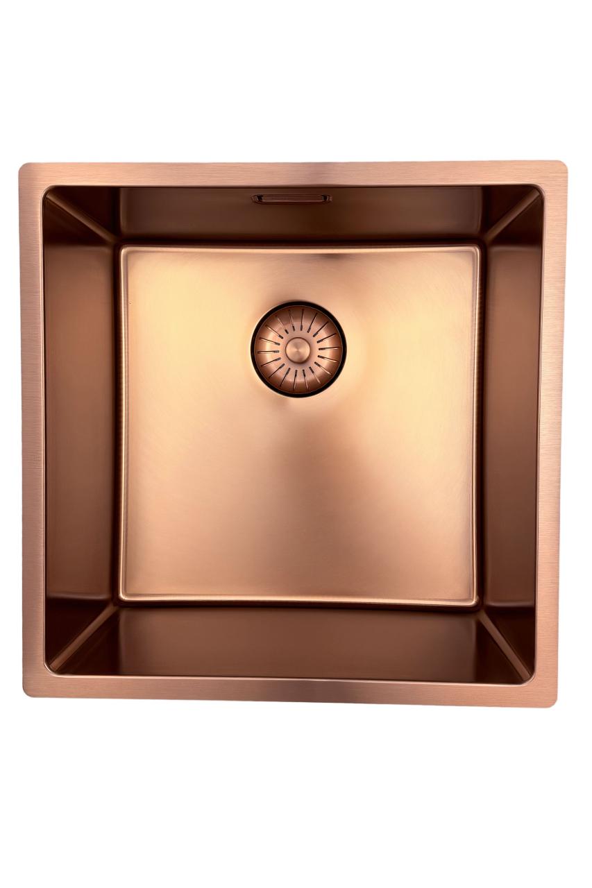 Pure.Sink Prestige sink 40x40 cm PVD Copper 10mm radius undermount, flush mount, and surface mount PPG4040-62