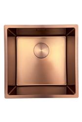 Pure.Sink Prestige sink 40x40 cm PVD Copper 10mm radius undermount, flush mount, and surface mount PPG4040-62