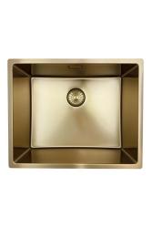 Pure.Sink Prestige sink 50x40 cm PVD Gold 10mm radius undermount, flush mount, and top mount PPG5040-60.