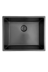 Pure.Sink Prestige sink 50x40 cm PVD Gun Metal 10mm radius under, flush and top mount PPG5040-61