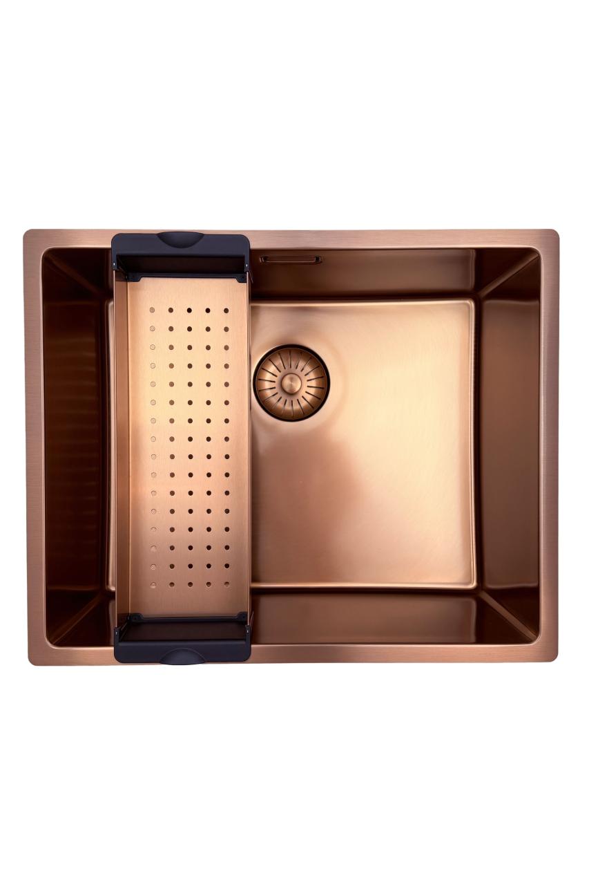 Pure.Sink Prestige sink 50x40 cm PVD Copper 10mm radius undermount, flush mount, and top mount PPG5040-62