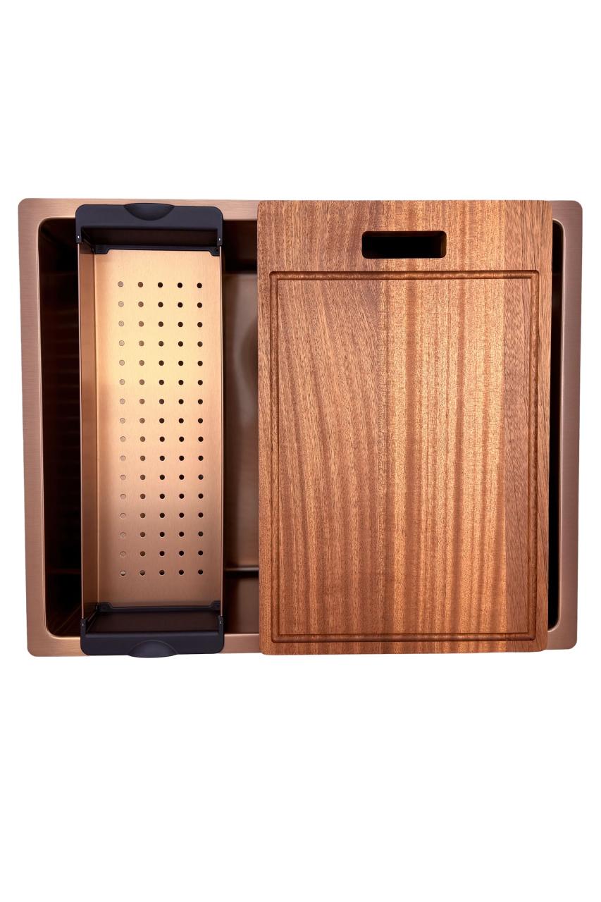 Pure.Sink Prestige sink 50x40 cm PVD Copper 10mm radius undermount, flush mount, and top mount PPG5040-62