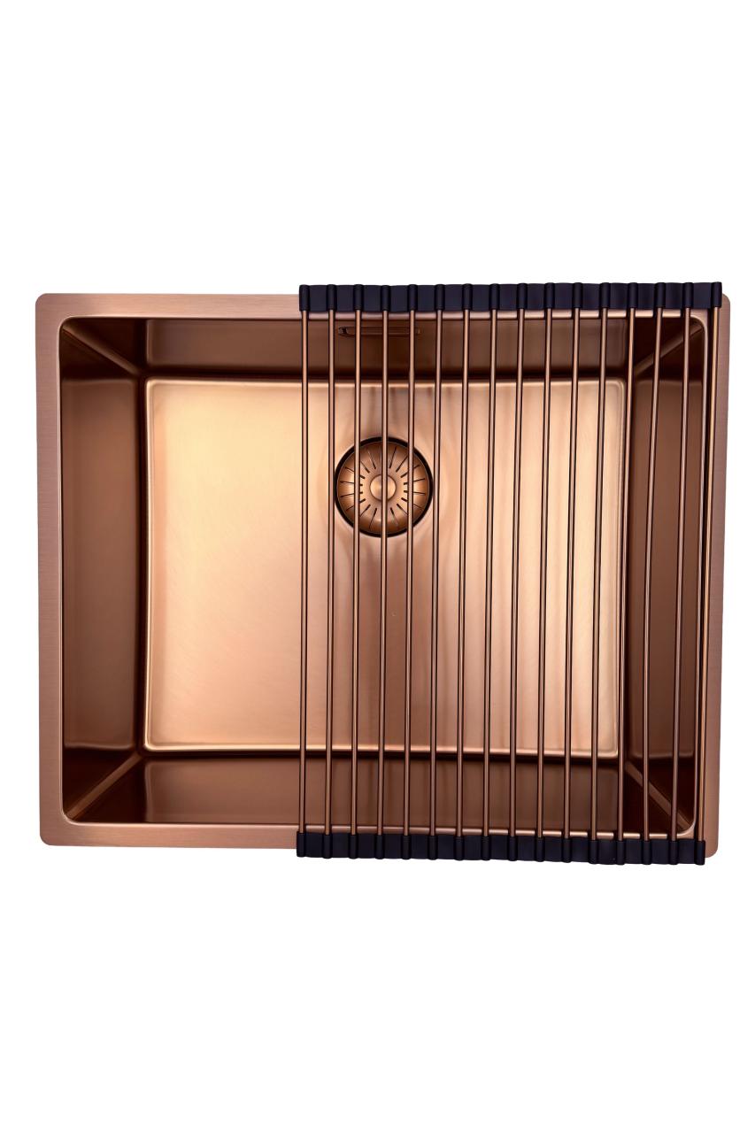 Pure.Sink Prestige sink 50x40 cm PVD Copper 10mm radius undermount, flush mount, and top mount PPG5040-62