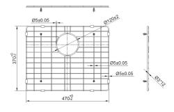 Pure.Sink Prestige bottom grid 50 Gun Metal PPGGD50-61