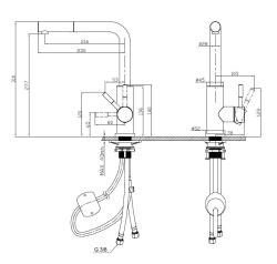 Pure.Sink Elite Steel Spark-S kitchen faucet stainless steel with pull-out spout PS8041-02