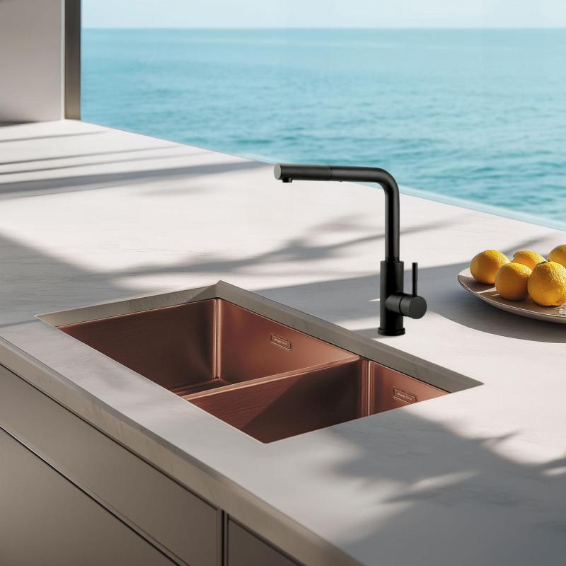 Pure.Sink Elite Steel Spark-S kitchen faucet Matte Black with pull-out spout PS8041-10
