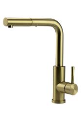 Pure.Sink Elite Steel Spark-S kitchen faucet PVD brushed gold with pull-out spout PS8041-60