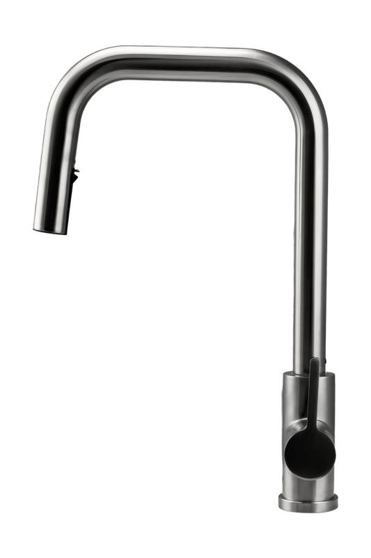 Pure.Sink Elite Steel Crystal-S kitchen faucet stainless steel with pull-out spout PS8050-02