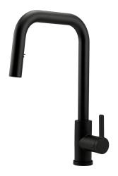 Pure.Sink Elite Steel Crystal-S kitchen faucet Matte Black with pull-out spout PS8050-10