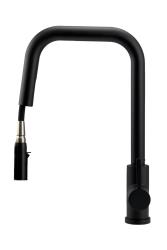 Pure.Sink Elite Steel Crystal-S kitchen faucet Matte Black with pull-out spout PS8050-10