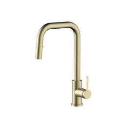 Ausmann Elite Steel Crystal-S kitchen faucet PVD brushed gold with pull-out spout PS8050-60