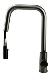 Pure.Sink Elite Steel Crystal-S kitchen faucet PVD Gun Metal with pull-out spout PS8050-61