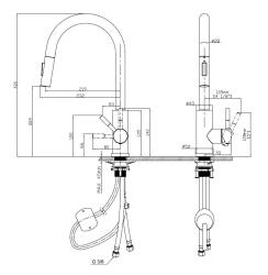 Pure.Sink Elite Steel Stream-S kitchen faucet stainless steel with pull-out spout PS8045-02