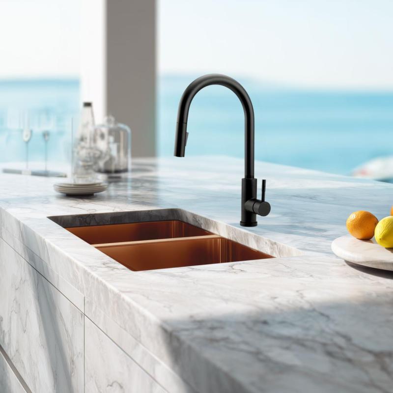 Pure.Sink Elite Steel Stream-S kitchen faucet Matte Black with pull-out spout PS8045-10