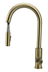 Pure.Sink Elite Steel Stream-S kitchen faucet PVD brushed gold with pull-out spout PS8045-60