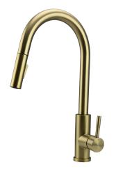 Pure.Sink Elite Steel Stream-S kitchen faucet PVD brushed gold with pull-out spout PS8045-60