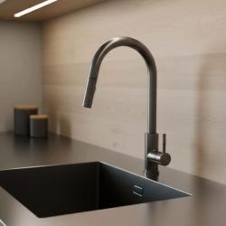 Pure.Sink Elite Steel Stream-S kitchen faucet PVD Gun Metal with pull-out spout PS8045-61