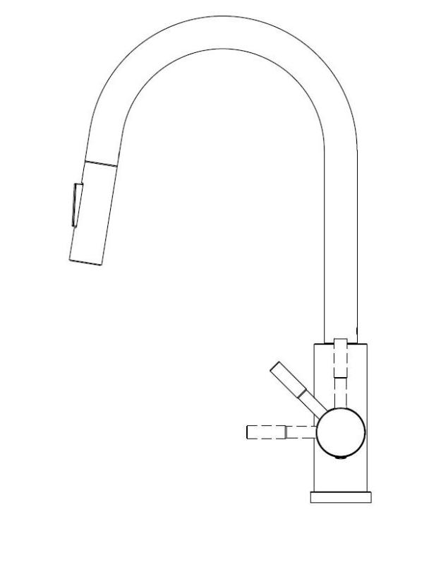 Pure.Sink Elite Steel Stream-S kitchen faucet PVD Gun Metal with pull-out spout PS8045-61