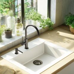 Pure.Sink Elite Steel Shine built-in soap dispenser PVD Gun Metal, refillable from above PS9010-61