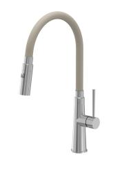 Quadri Preston Kitchen Mixer Tap Stainless Steel with 2-Mode Flexible Beige Spout 1208967661