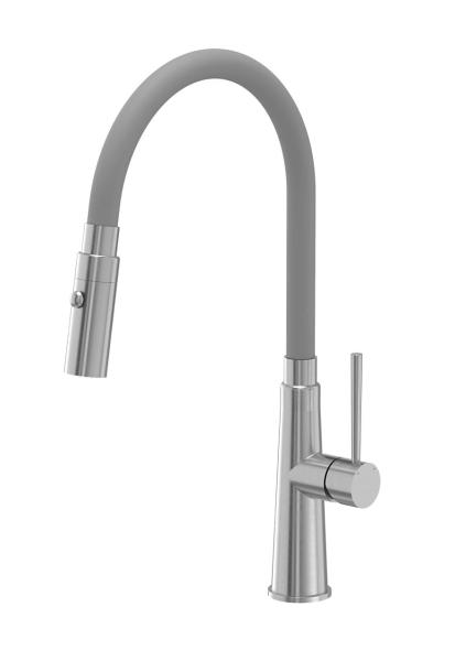 Quadri Preston Kitchen Mixer Tap Stainless Steel with 2-Mode Flexible Grey Spout 1208967662