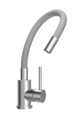 Quadri Bristol Kitchen Mixer Tap Stainless Steel with Flexible Grey Spout 1208967663