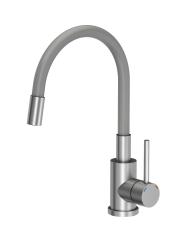 Quadri Bristol Kitchen Mixer Tap Stainless Steel with Flexible Grey Spout 1208967663