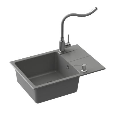 Quadri Bristol Kitchen Mixer Tap Stainless Steel with Flexible Beige Spout 1208967664