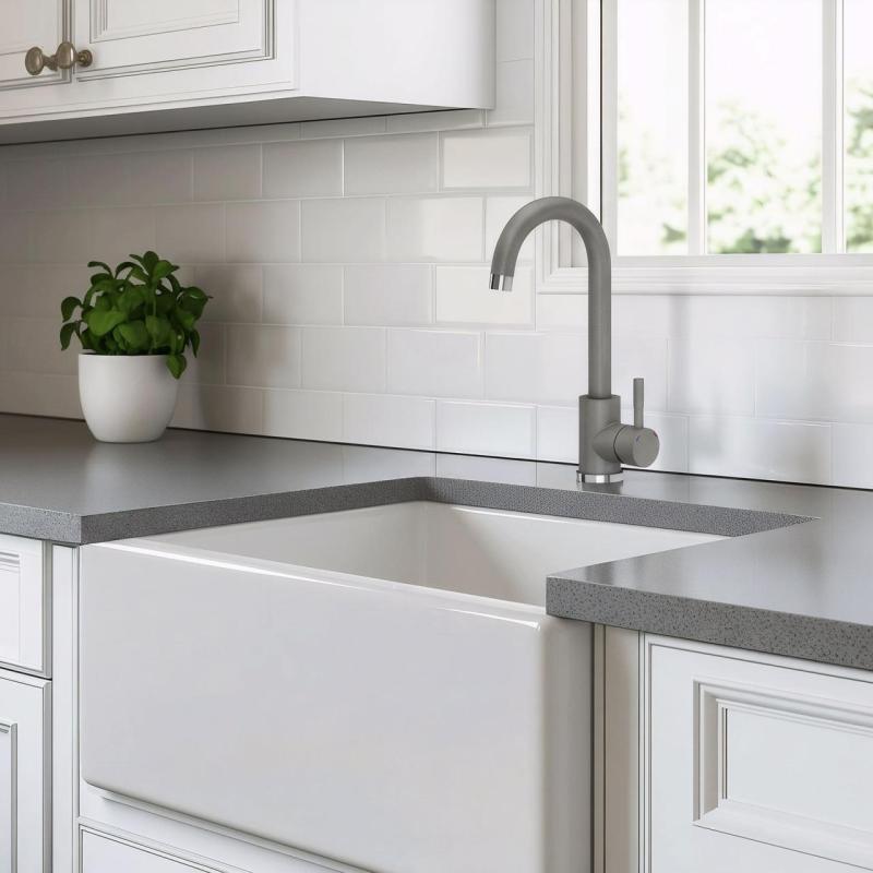 Quadri Coventry Kitchen Faucet Grey with Swivel Spout 1208967666