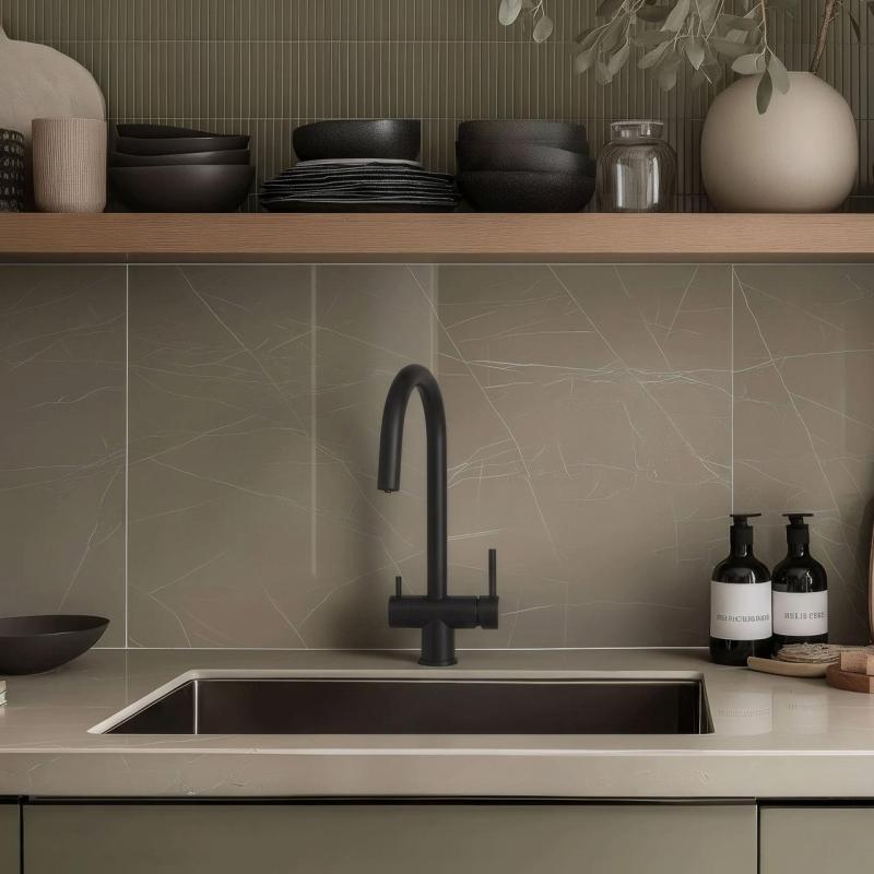 Quadri Leicester Kitchen Tap Black 3-Way with an Extra Connection for Filtered Water 1208967671