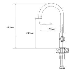 Quadri Lancaster Kitchen Mixer Tap Stainless Steel with Swivel Spout 1208967678